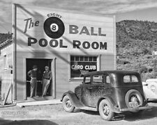 Eight Ball Pool Room - Vintage 1940 Photo Print 8 Ball Pool Hall Billiards 1940s picture