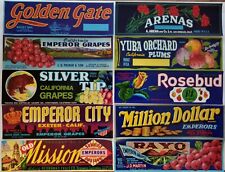 10 Vintage CALIFORNIA Crate Labels - New Old Stock Lithographs picture