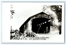 c1940's Covered Bridge At Lodi Park Silverwood Indiana IN RPPC Photo Postcard picture