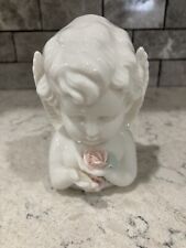 Vintage Hand Crafted Tilso Angel Porcelain Bisque Figurine Japan 4.5in X 3.5in. picture