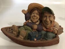 CAIRN STUDIO GOIN' FISHIN' Happy smiling retired couple fishing in a boat #8023 picture