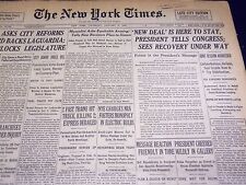1934 JANUARY 4 NEW YORK TIMES - NEW DEAL IS HERE TO STAY - NT 3997 picture
