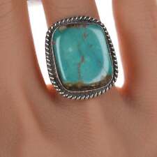sz7 Vintage Navajo silver and turquoise ring sd picture