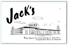c1960's Jack's Drive In Cafe And Restaurant Norton Kansas KS Unposted Postcard picture