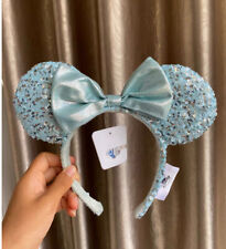 Disney Parks Retired Frozen Arendelle Aqua Blue Minnie Mouse Ears Headband 2020 picture