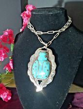 NATIVE AMERICAN SILVER & TURQUOISE CHAIN & 3