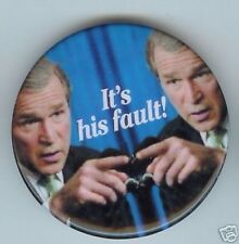 ANTI President George W. BUSH pin IDENTICAL TWINS pinback 2004 button picture