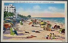 Sun Bathing Beach Fort Lauderdale Florida Postcard picture