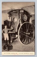 Chicago Il-Illinois Historical Society's Old Chicago Hansom Cab Vintage Postcard picture