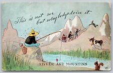 River and Mountains climbing fishing cow bell squirrel moonshine Postcard A69 picture