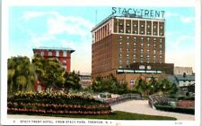 1920s NJ Postcard Stacy Park Stacy Trent Hotel Trenton New Jersey Town View picture