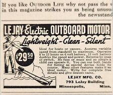 1937 Print Ad Lejay Electric Outboard Motors Lightweight,Silent Minneapolis,MN picture