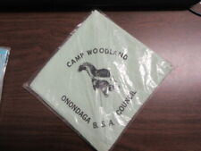 Camp Woodland Onondaga Council Green Skunk Design Neckerchief worn    D4  #2 picture