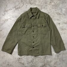 US Army HBT Fatigue Utility Shirt Small OD Korea Vtg 40s 50s M1947 Cotton Twill picture