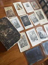 Antique 1850’s Catholic? Religious German Book And Artifacts Photos Cards Inside picture