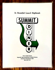 SUMMIT DINER MENU—BREAKFAST/LUNCH/DINNER—SOMERSET PA PENNSYLVANIA TURNPIKE—VGC picture