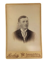 HARRISBURG, PA c.1894 Victorian Young Man Best Suit Tie Cabinet Card picture
