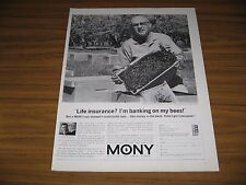 1963 Print Ad MONY Mutual of New York Life Insurance Bee Keeper & Bees picture