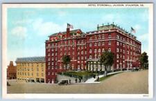 1920's HOTEL STONEWALL JACKSON STAUNTON VIRGINIA VA AMERICAN FLAGS POSTCARD picture