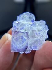 Exquisite 9g natural blue phantom cubic fluorite mineral crystal, Yaogang xian picture