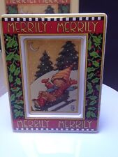 Vintage Mary Engelbreit Merrily Merrily Picture Frame 198  insert 1985 boy sled picture