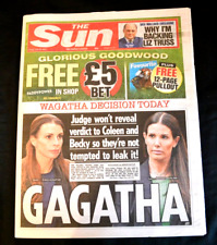 The Sun UK Newspaper 29/07/22 July 29th 2022 Wagatha Verdict Bernard Cribbins picture