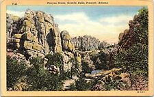 Vintage 1946 Canyon Scene Granit Dells Prescott Arizona  PCB-4B picture