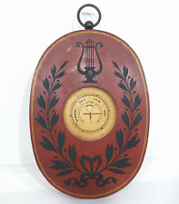 VERY RARE Vintage Howard Miller Barometer in Guilded Leather Laurel Leaf Case picture