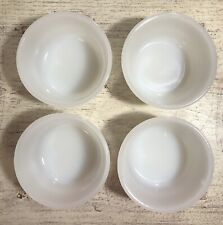 Vintage Set of 4 Glasbake Milk Glass White 5 oz. Custard Cups Ramekins Made USA picture