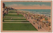 80. Ocean Promenade and Beach. Looking North. Virginia Beach VA - circa 1940s picture