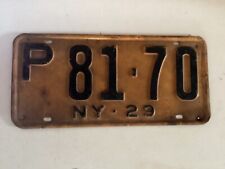 1929 New York License Plate P81-70 Original picture