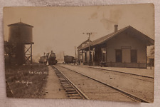 RPPC Railroad Train Station Depot RED CREEK NY Vintage Real Photo Postcard 1910 picture