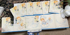 7 VTG Unused 19” Fold Out Angels Cherub Birthday Phone Party Line Greeting Cards picture