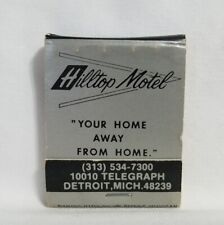 Vintage Hilltop Motel Hotel Matchbook Detroit Michigan Advertising Matches Full  picture