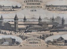 1876 Centennial Exhibition PHILADELPHIA Pennsylvania Railroad Trough Trains picture