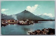 Sitka Alaska Scenic Village Mountain Landscape Fishing Chrome Postcard picture