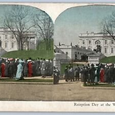 c1900s Washington DC Reception Day White House People Stereoview West Wing V35 picture