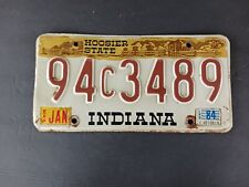 1984 Indiana License Plate 94C3489 Hoosier State  picture