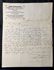 1843 antique JOHN STELLMANN Merchant w Signature Letterhead Letter to Esquire picture