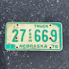 1976 Nebraska FARM TRUCK License Plate Vintage Garage Decor Auto Tag 27 669 picture