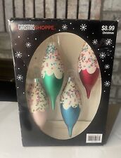 The Christmas Shoppe Candy Sprinkled Finial Ornaments In Original Box Set Of 4  picture
