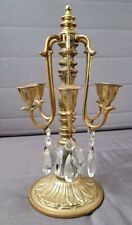 Vintage Dilly Candelabra with Crystals Gold/Brass Regency, Romantic, Glam picture