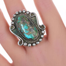 sz8.5 Vintage Navajo silver and turquoise ring picture