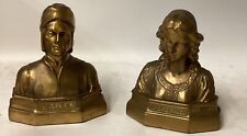 Vintage Armor Bronze Co. Spelter Bookends Dante & Beatrice Nice picture