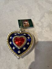 Old World Christmas Patriotic Heart Merck Family 2001 Americana Ornament  picture