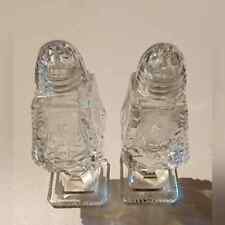 Vintage Etched Crystal Salt And Pepper Shakers picture