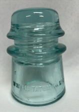 Vintage Whitall Tatum Co. No. 11 Light Green/Aqua Blue Glass Insulator USA picture