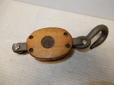 ANTIQUE SMALLER IRON AND WOOD TACKLE PULLEY  picture