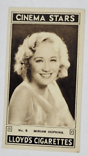 1937 LLOYD & SONS CINEMA STARS MATTE FINISH #5 MIRIAM HOPKINS picture