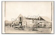 RPPC Livery & Feed Stable Collapse PHILIP SD South Dakota Real Photo Postcard picture